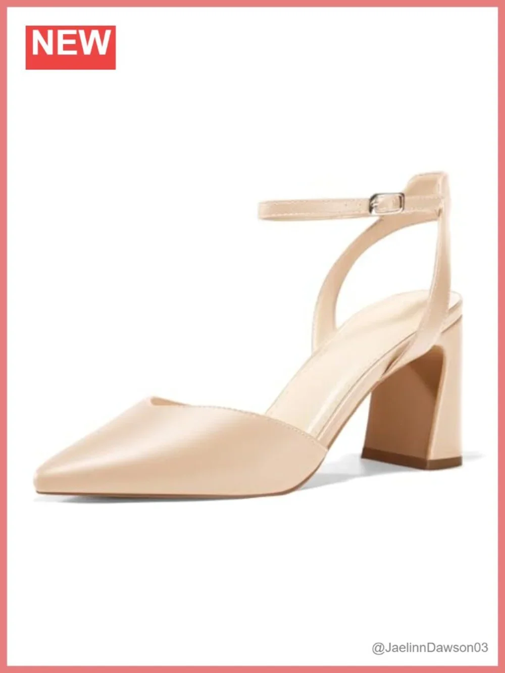 Women's Ankle Strap Chunky Heel Pump Slingback Sandals - Synthetic Leather,